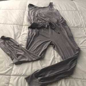 Grey sleeveless jumpsuit, size M